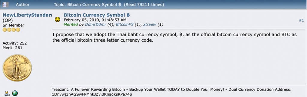 Baht สู่ Bitcoin สัญลักษณ์ Bitcoin มีที่มาจากสัญลักษณ์บาทไทย